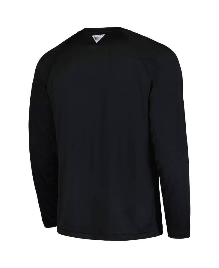 Мужская черная футболка с длинным рукавом Arkansas Razorbacks Terminal Tackle Omni-Shade Raglan Black - 2