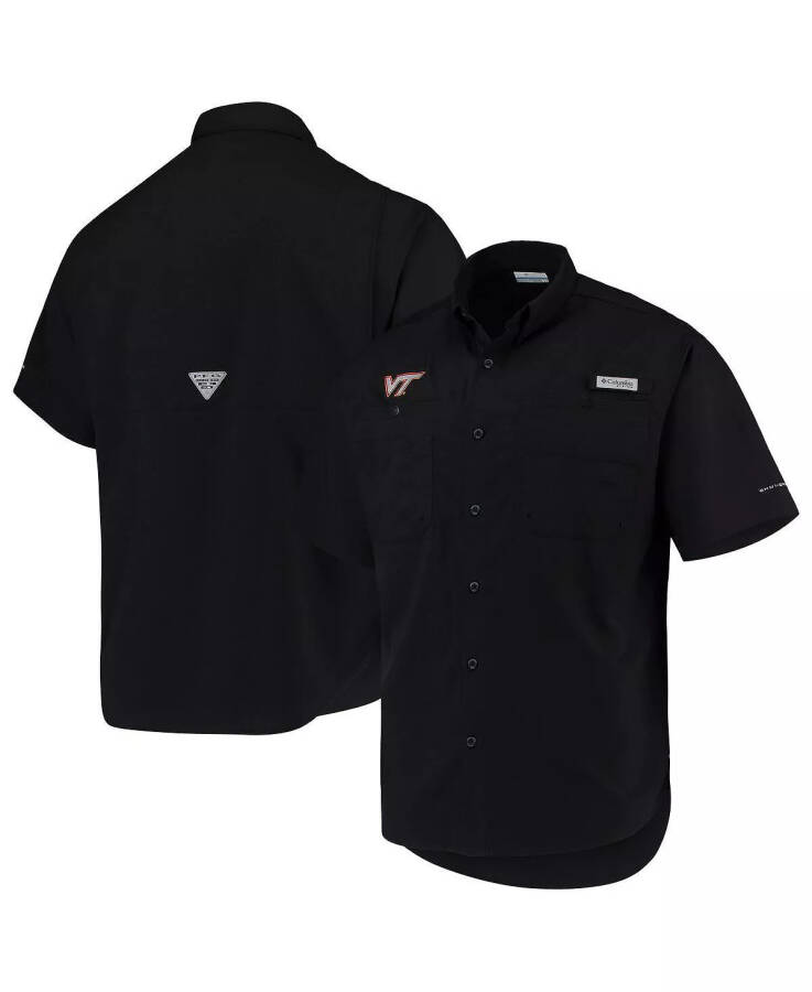 Мужская черная рубашка с пуговицами Virginia Tech Hokies PFG Tamiami Omni-Shade Black - 6