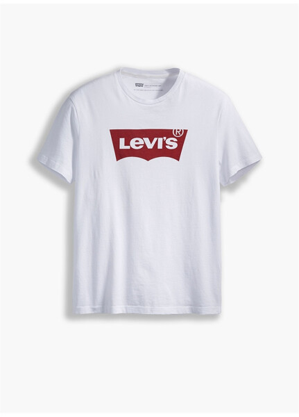 Мужская футболка Levi's 17783-0314 с круглым вырезом, стандартная, с принтом, белая - 6