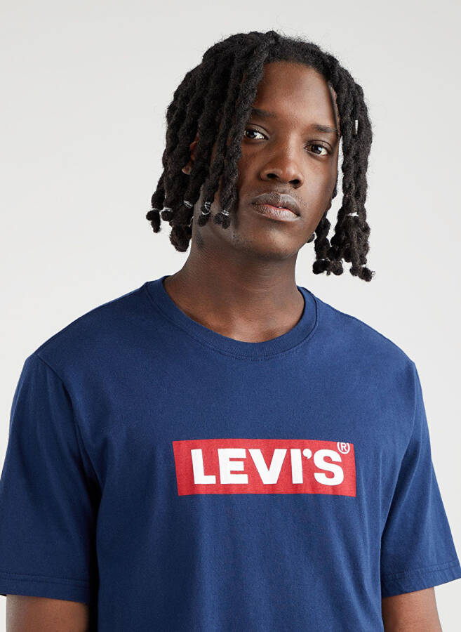 Мужская футболка Levi's с круглым вырезом синяя LSE SS RELAXED FIT TEE SSNL BOXTAB2 - 3