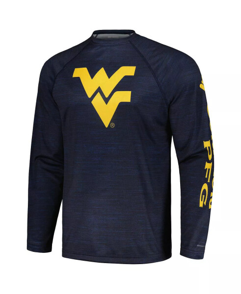 Мужская футболка с длинным рукавом Navy West Virginia Mountaineers PFG Terminal Tackle Omni-Shade Raglan Navy - 2