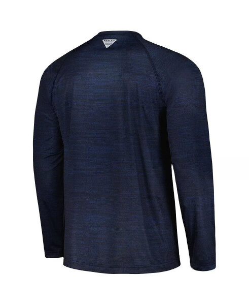 Мужская футболка с длинным рукавом Navy West Virginia Mountaineers PFG Terminal Tackle Omni-Shade Raglan Navy - 3