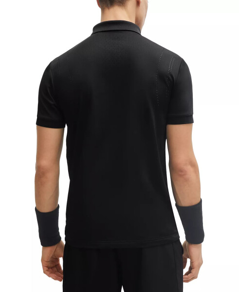 Мужская поло-рубашка в полоску Matteo Berrettini Slim-Fit Black - 2