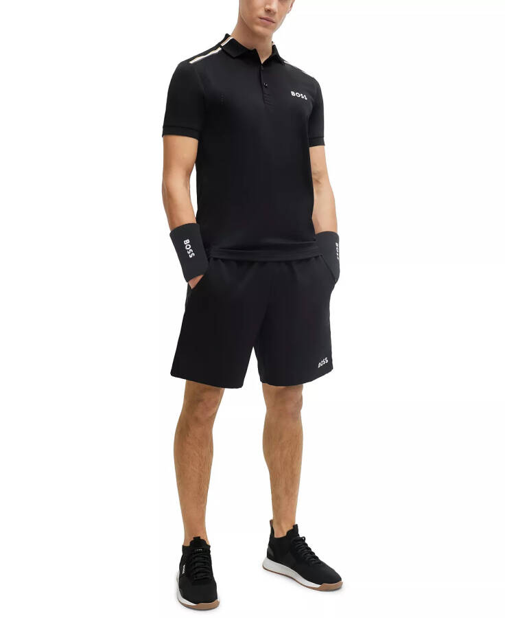 Мужская поло-рубашка в полоску Matteo Berrettini Slim-Fit Black - 4