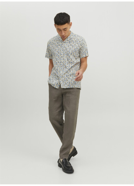 Мужская рубашка Jack & Jones, Синий рисунок, 12234367_JPRBLULANDON PRINT RESORT - 12