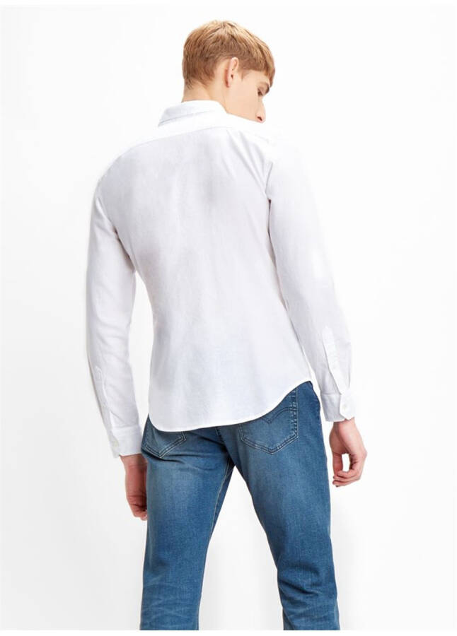 Мужская рубашка Levi's 86625-0002 Ls Battery Shirt Slim белая - 7