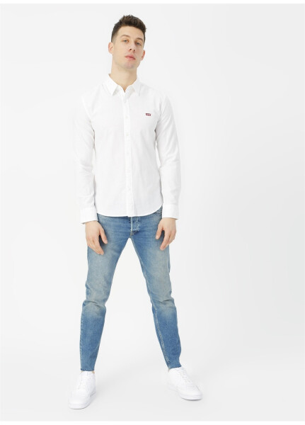 Мужская рубашка Levi's 86625-0002 Ls Battery Shirt Slim белая - 8