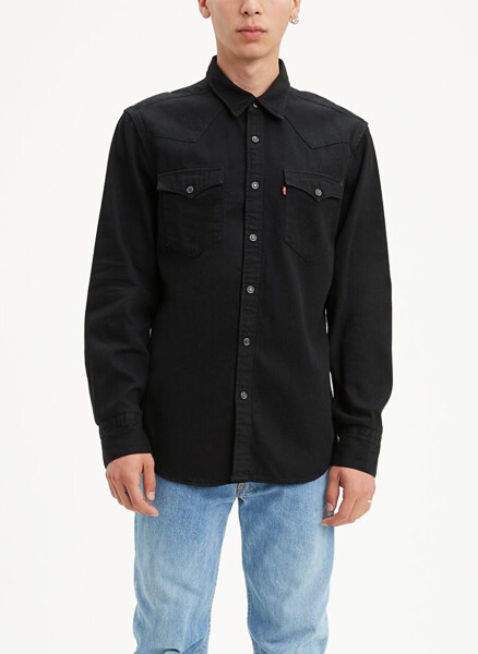 Мужская рубашка Levi's Slim Fit Plain Black 85744-0002 BARSTOW WESTERN STANDARD - 6