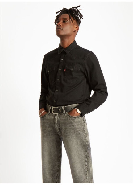 Мужская рубашка Levi's Slim Fit Plain Black 85744-0002 BARSTOW WESTERN STANDARD - 10