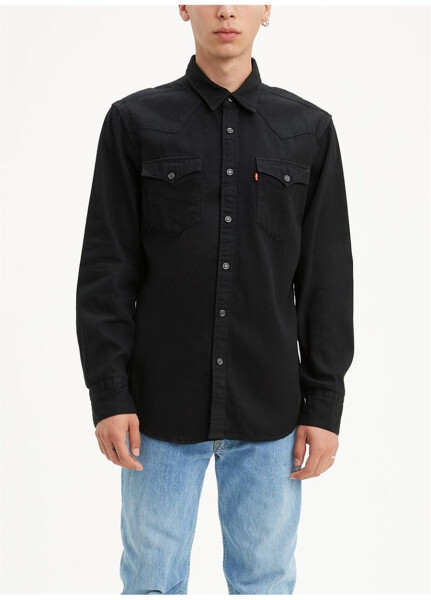 Мужская рубашка Levi's Slim Fit Plain Black 85744-0002 BARSTOW WESTERN STANDARD - 14