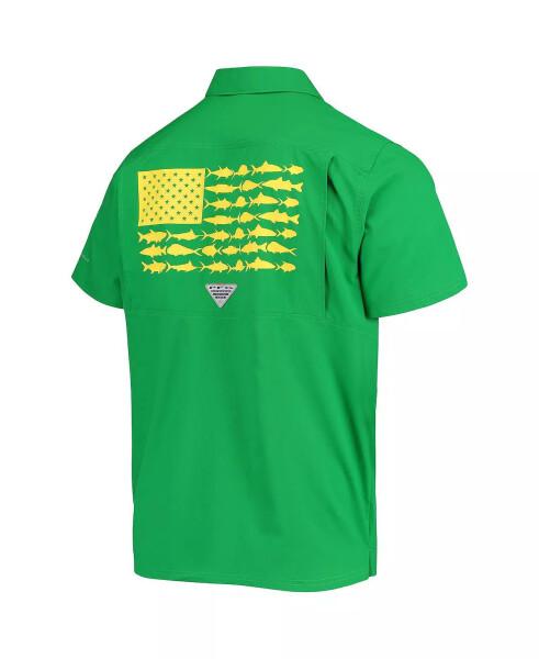 Мужская рубашка с пуговицами PFG Green Oregon Ducks Slack Tide Camp Green - 4