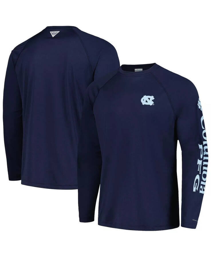 Мужская синяя футболка с длинным рукавом North Carolina Tar Heels Terminal Tackle Omni-Shade Raglan синего цвета - 1