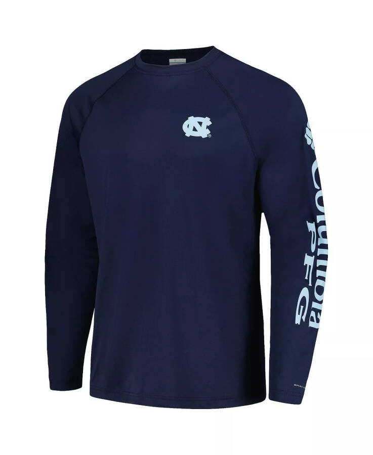 Мужская синяя футболка с длинным рукавом North Carolina Tar Heels Terminal Tackle Omni-Shade Raglan синего цвета - 3