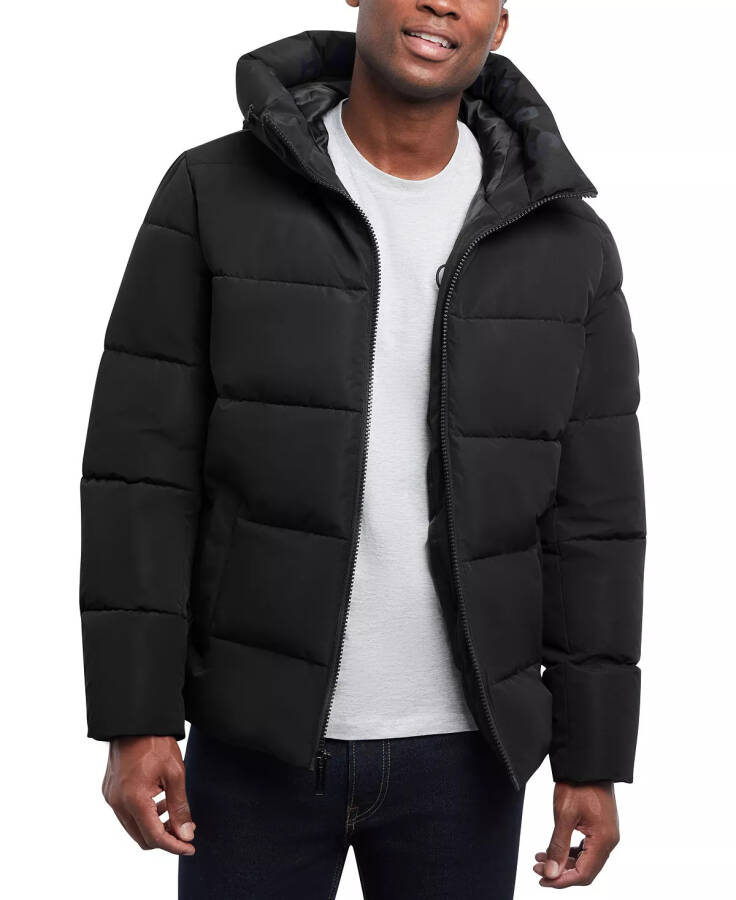 Мужская стеганая куртка с капюшоном Puffer Black - 1