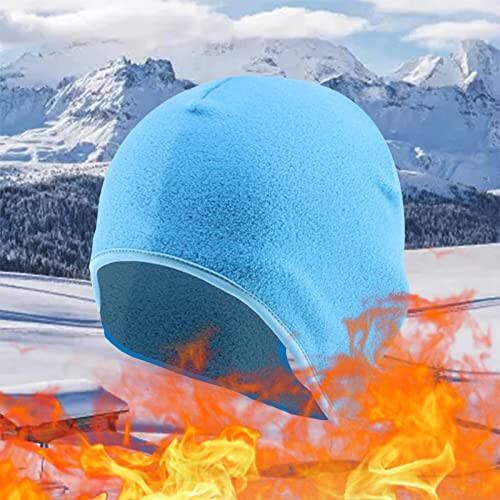 Мужская термошапка для бега и занятий спортом зимой Hatop Thermal Skull Cap, светло-голубой, универсальный размер - 2