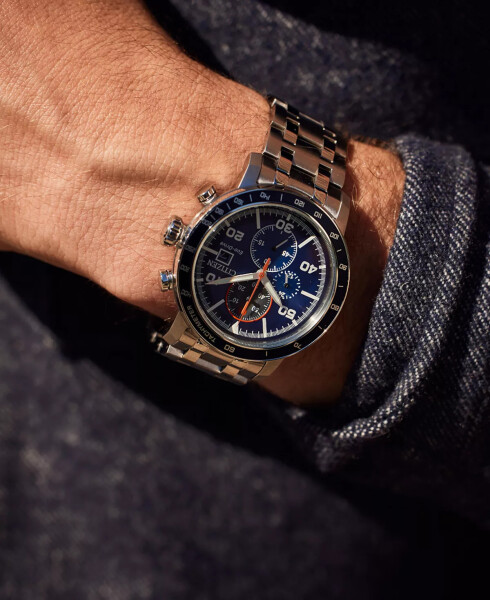 Мужские часы Eco-Drive Chronograph Weekender с браслетом из нержавеющей стали 44 мм серебристого цвета - 5