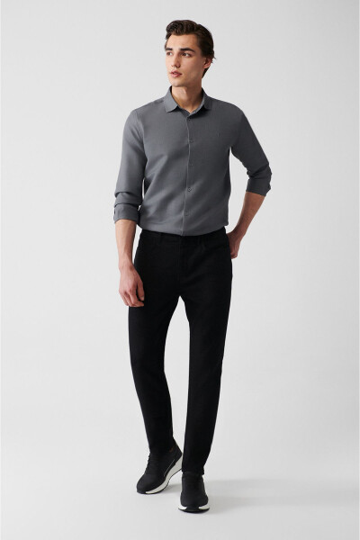 Мужские черные эластичные брюки с 5 карманами Slim Fit узкого кроя A31y3024 - 8