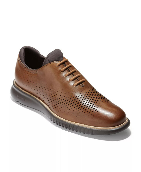 Мужские кожаные туфли 2.Zerogrand Laser Wing Oxford British Tan, Java - 1