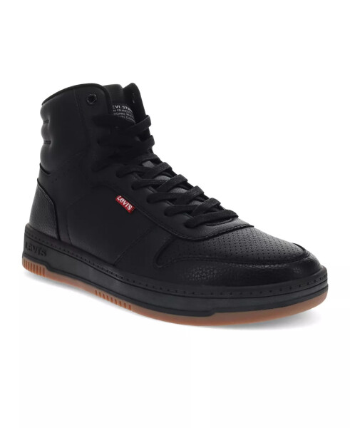 Мужские кроссовки Drive High Top из искусственной кожи на шнуровке черные, с резиновой подошвой - 1