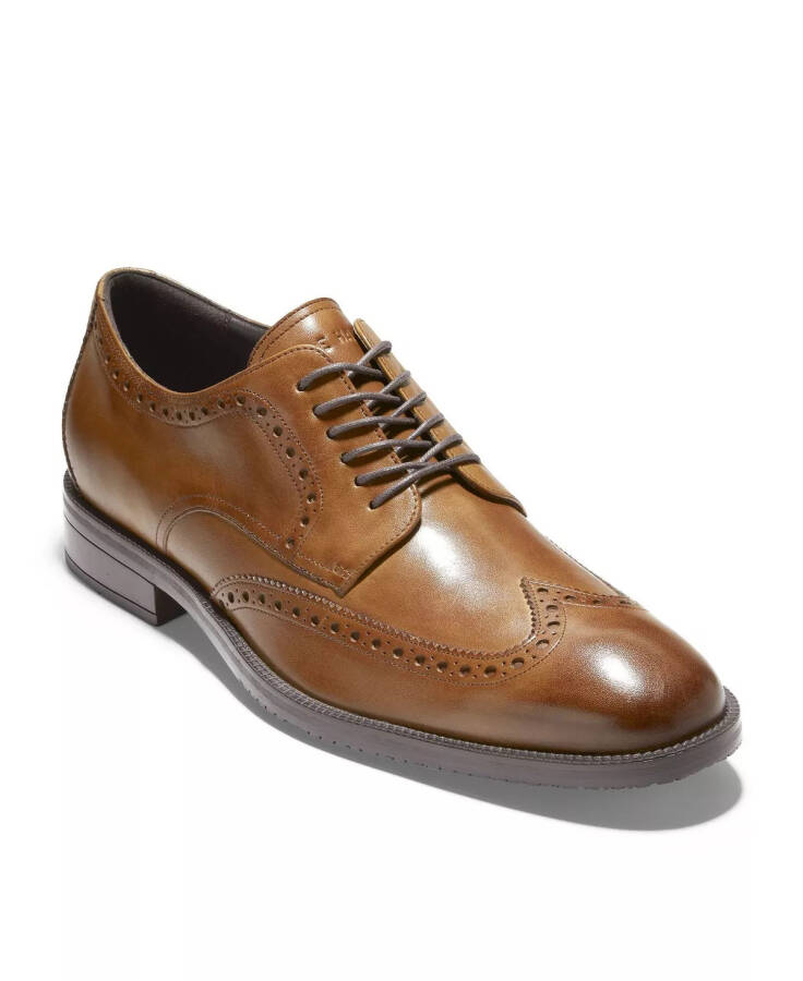 Мужские современные классические кожаные туфли Oxford British Tan - 1