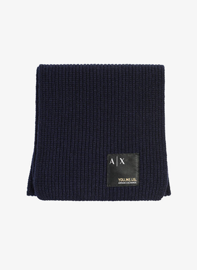 Мужской шарф Armani Exchange темно-синего цвета 954603 00035-BLU NAVY - 3