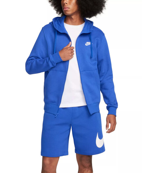 Мужской спортивный свитшот Club Fleece на молнии Game Royal/Game Royal/White - 3