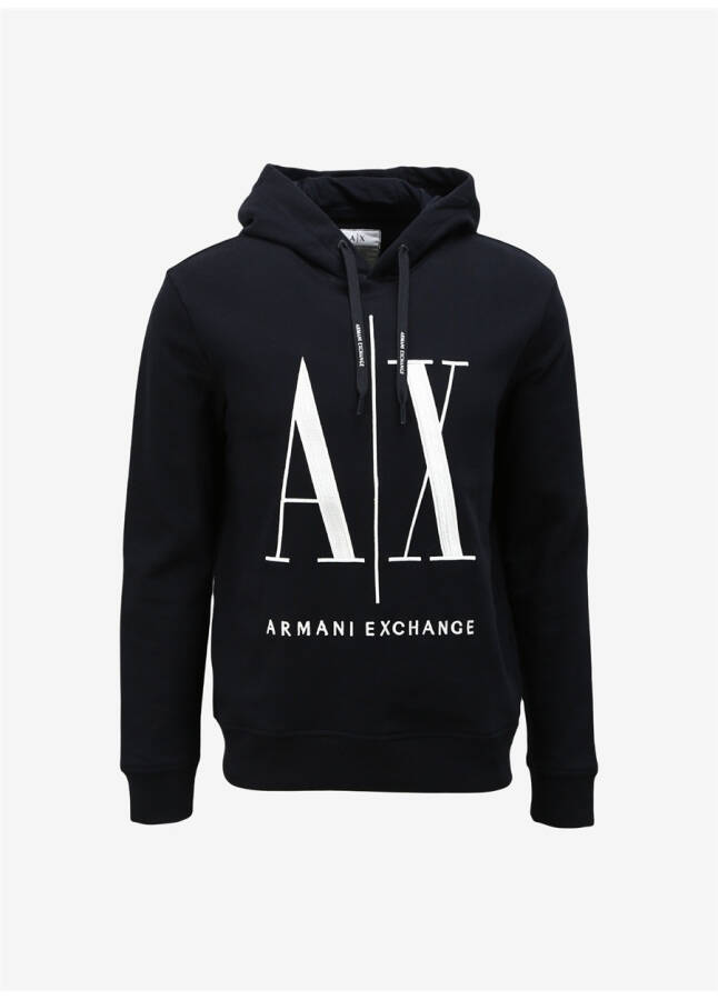 Мужской свитшот Armani Exchange с капюшоном темно-синего цвета 8NZMPC 1510 NAVY - 3