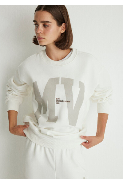 Mv Logo Baskılı Beyaz Sweatshirt 1s10147-70057 - 22