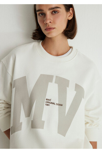 Mv Logo Baskılı Beyaz Sweatshirt 1s10147-70057 - 10