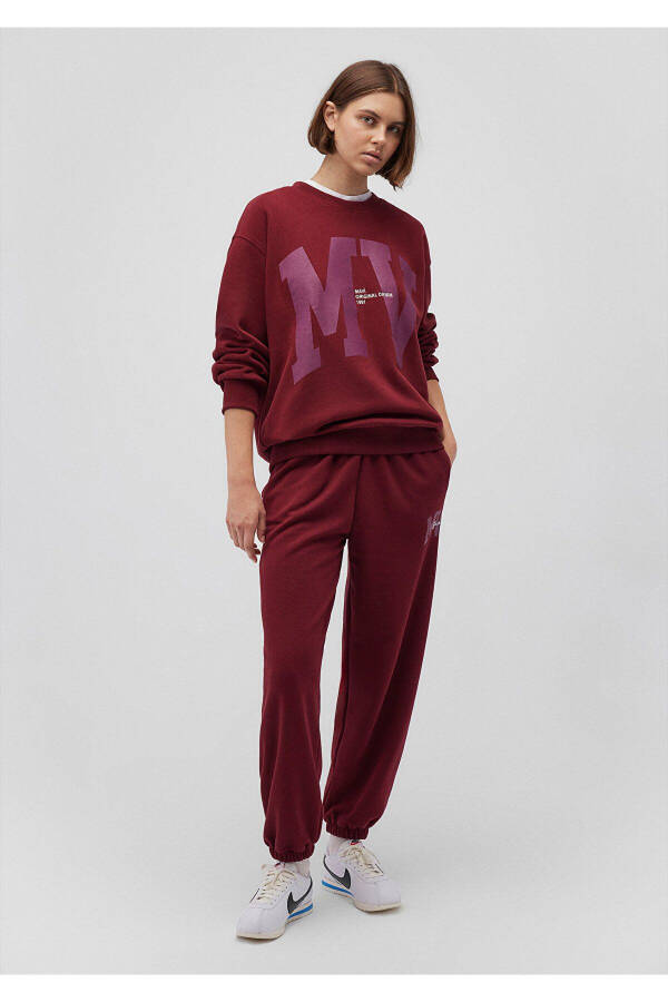 Mv Logo Baskılı Bordo Sweatshirt 1s10147-85633 - 20