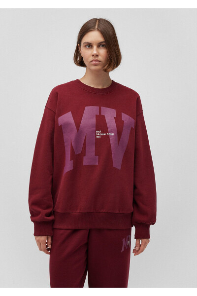 Mv Logo Baskılı Bordo Sweatshirt 1s10147-85633 - 22