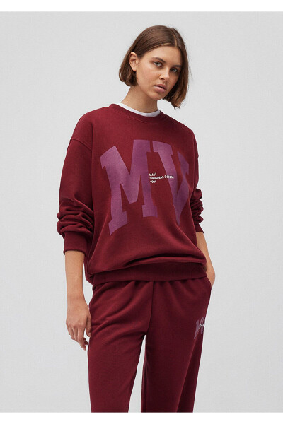 Mv Logo Baskılı Bordo Sweatshirt 1s10147-85633 - 1