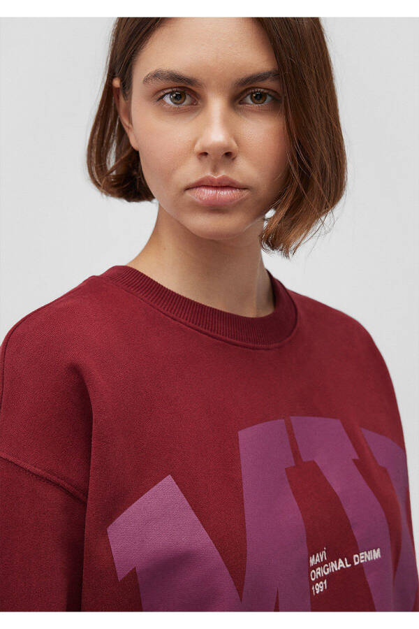 Mv Logo Printed Burgundy Sweatshirt 1s10147-85633 - 18