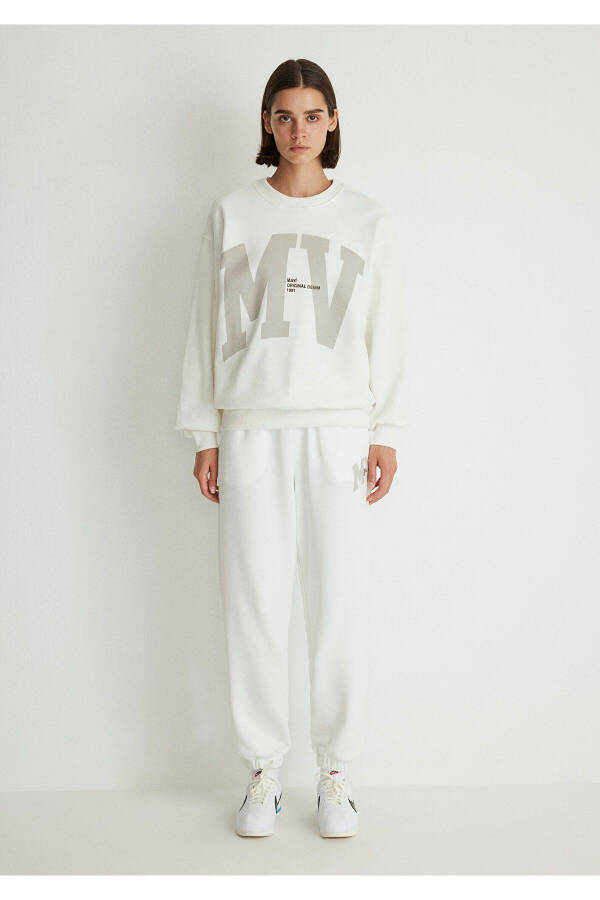 Mv Logo Printed White Sweatshirt 1s10147-70057 - 11