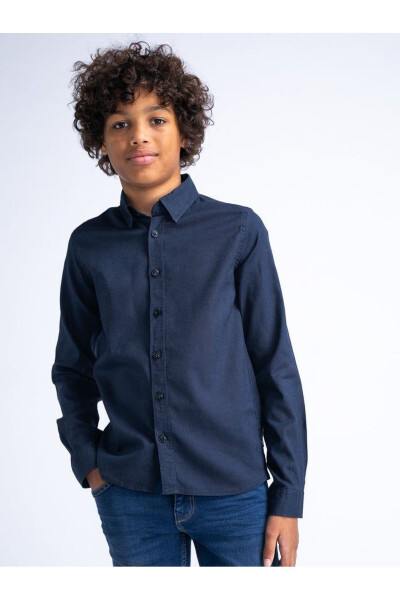 My Little One's Cotton Linen Luxury Boy's Shirt - Navy - 3