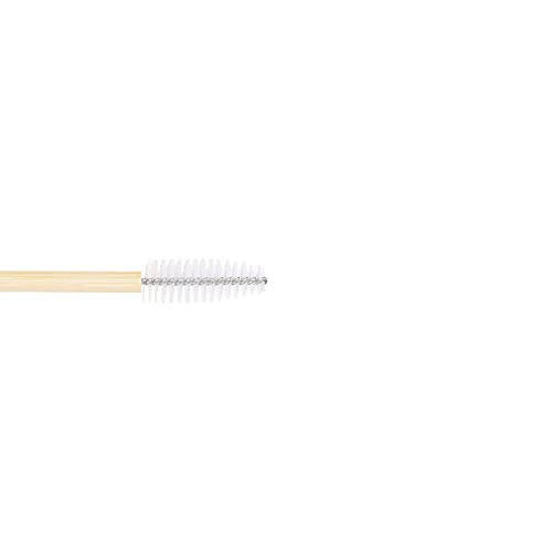 MyAoKuE-UP 100 Pack Bamboo Handle Mascara Wands Disposable Eyelash Brushes Eco-friendly Lash Extension Tool (White) - 2