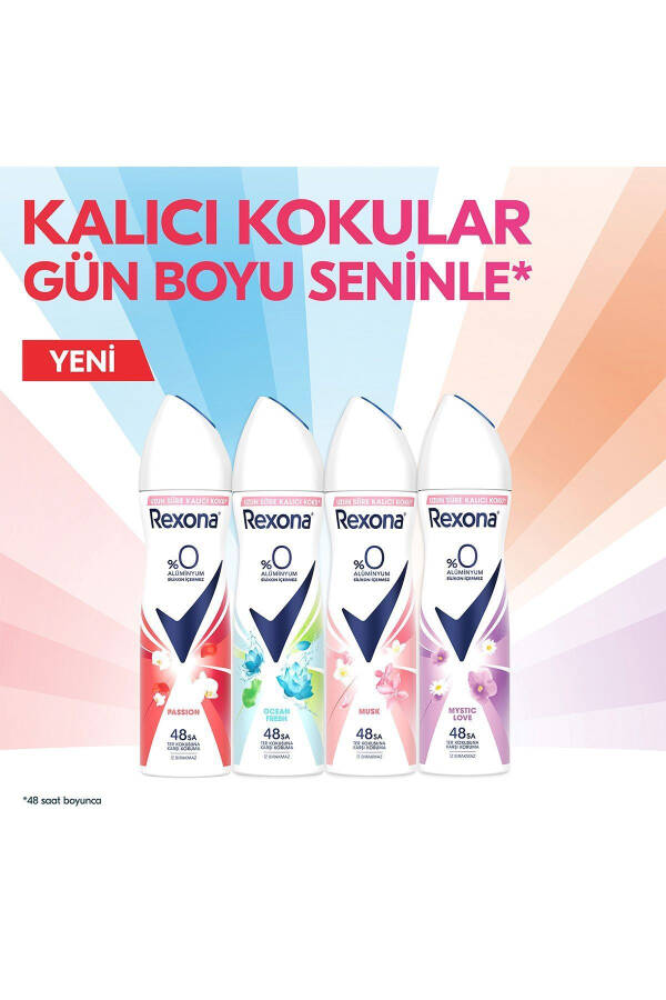 Mystic Love Ayollar uchun sprey dezodorant 0% alyuminiy 48 soat ter hidi va hidiga qarshi himoya 150 ml X3 - 6