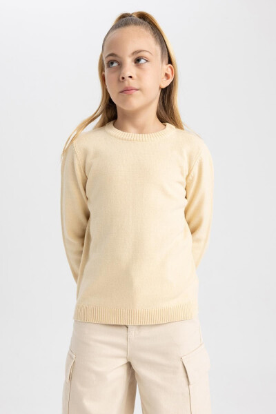 N8505a623au girls' school sweater with a polo collar - 3