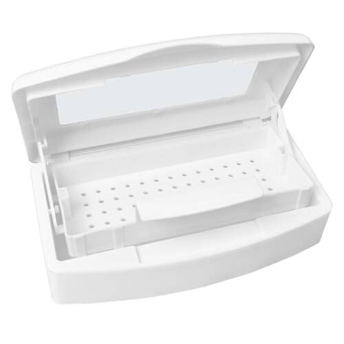 Nail Tool Sterilizer Box, Plastic Sterilization Tray for Tweezer, Eyelash Extensions, Nail Implement for Esthetician - 1