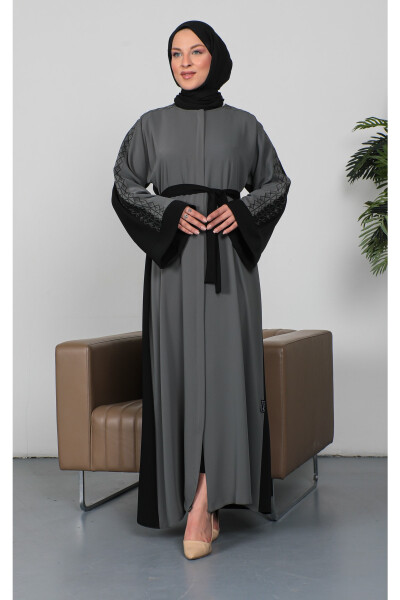 Nakışlı Cupra Kumaş Abaya - 9