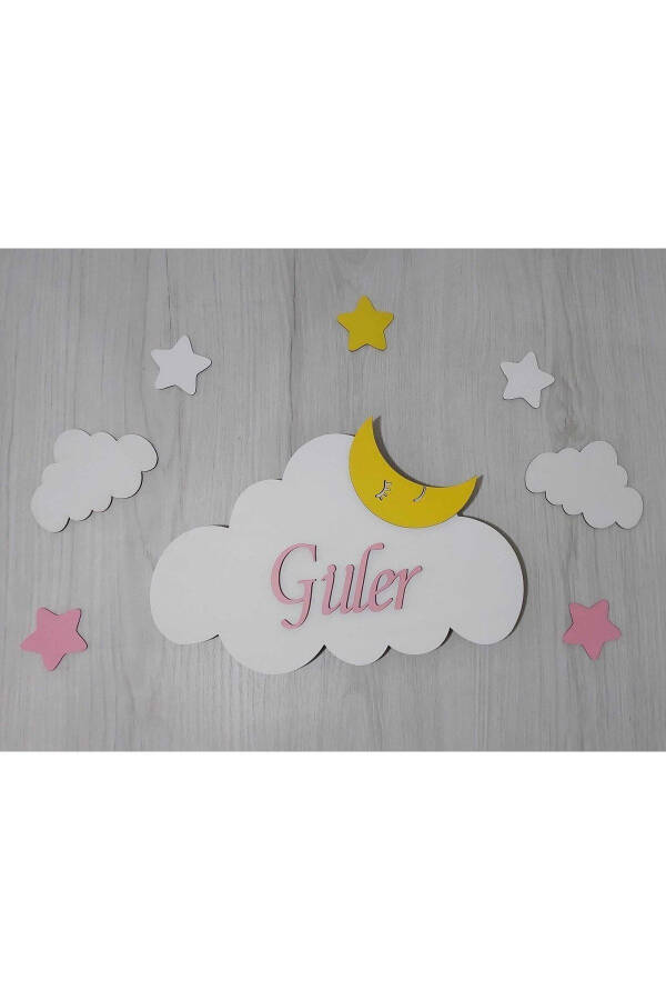 Named Cloud Night Light Baby Kids Room Wall Decoration Lighting Wooden Decoration Product - 4