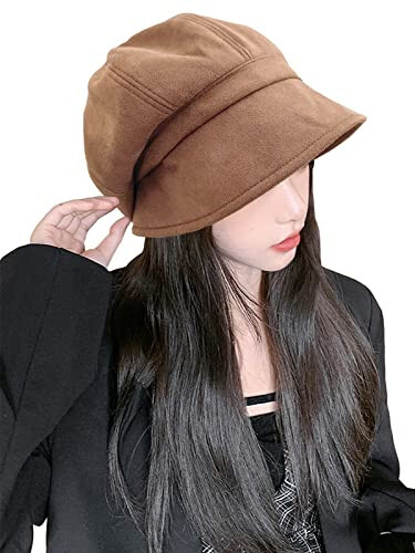 Nanwansu Women Visor Beret Cap Newsboy Hat Lady Baker Hat Cotton Sun Hat - 1