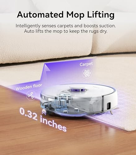 NARWAL Freo X Plus Robot Vacuum and Mop, 7-Week Dust Storage, Zero Tangles, 7800Pa Suction, Mopping, Tri-Laser Obstacle Avoidance, LiDAR Navigation, Multi-Floor Mapping, Works with Alexa, App Control - 6