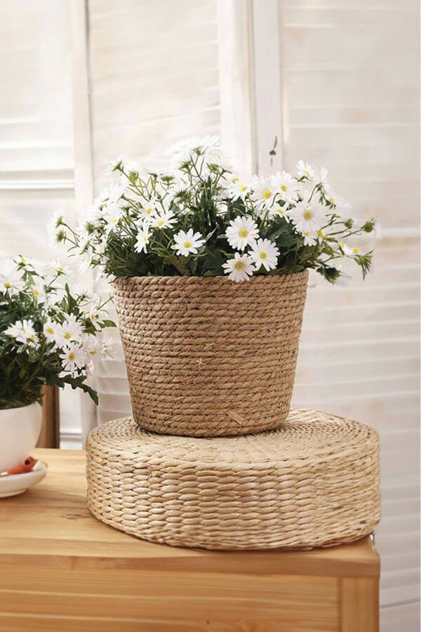 Natalie - Decorative Natural Hand-Woven Wicker Large Planter Basket 31 Cm - 23