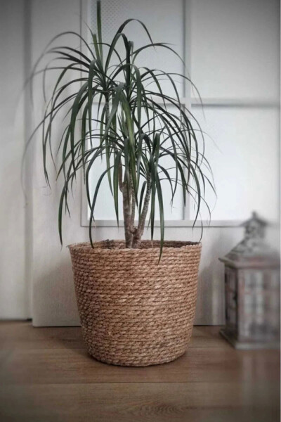 Natalie - Decorative Natural Hand-Woven Wicker Large Planter Basket 31 Cm - 13