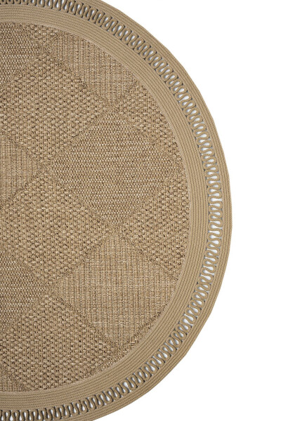 NATURAL ROUND WASHABLE RATTAN HAND-WOVEN RUG RUNNER KILIM ROUND 1 - 10