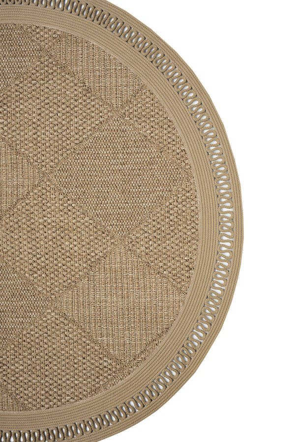 NATURAL ROUND WASHABLE RATTAN HAND-WOVEN RUG RUNNER KILIM ROUND 1 - 10