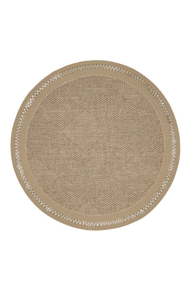 NATURAL ROUND WASHABLE RATTAN HAND-WOVEN RUG RUNNER KILIM ROUND 1 - 14