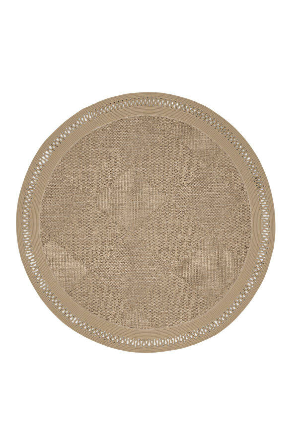 NATURAL ROUND WASHABLE RATTAN HAND-WOVEN RUG RUNNER KILIM ROUND 1 - 14