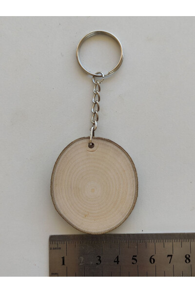 Natural Wooden Paintable Keychain Log Slice 4-5 cm (50 Pcs) Personalized - Blank - 3